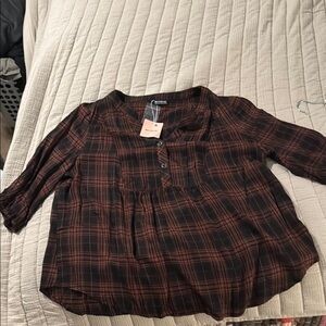 BloomChic Checkered Button-Up Shirt 14/16 NWT
